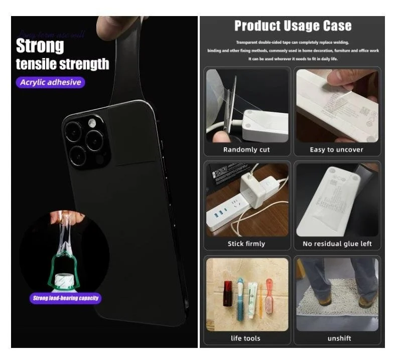 Usage cases for strong double-sided tape