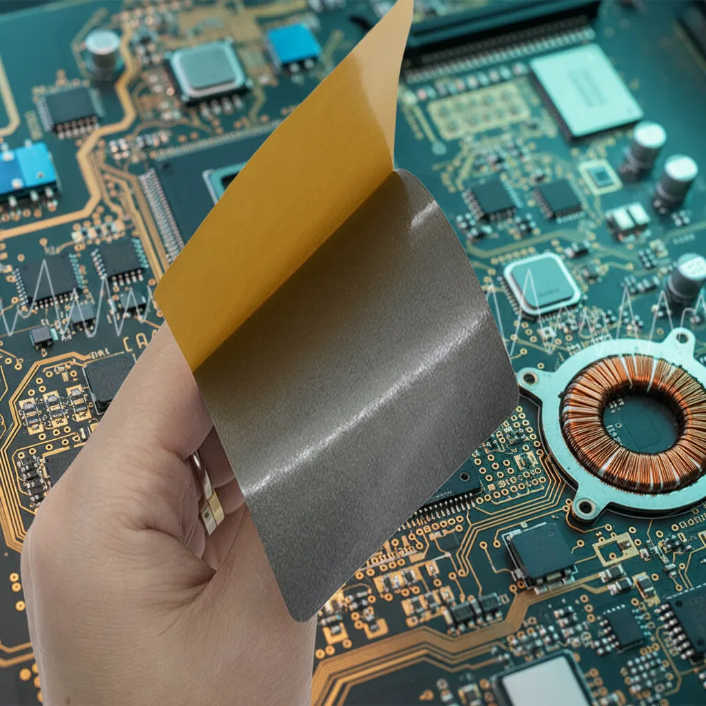 13.56MHz Ferrite Magnetic Shielding Sheet Single-sided Thermal Adhesive for MagSafe Card Holder