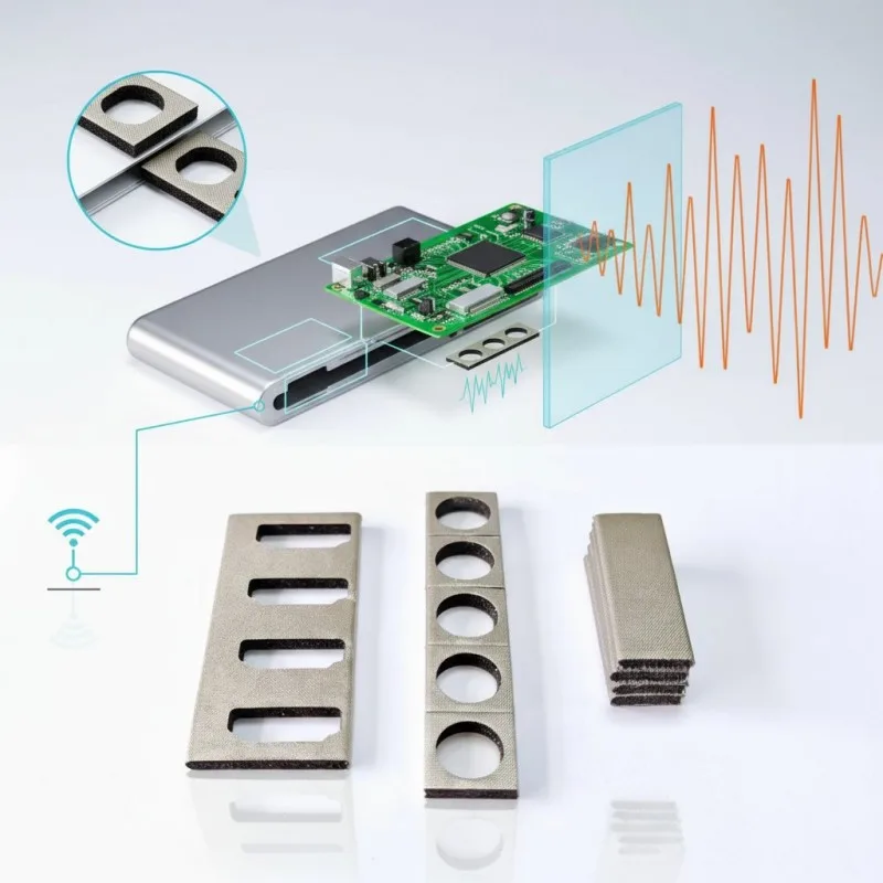 Bluetooth Headset Conductive Fabric Foam EMI Shielding Pad for Internal Circuit Shielding