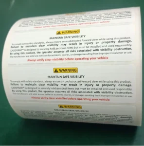 Caddybar Vehicle Safety Warning Label Maintain Clear Visibility Prevent Injury Property Damage for Vehicle Operation Compliance
