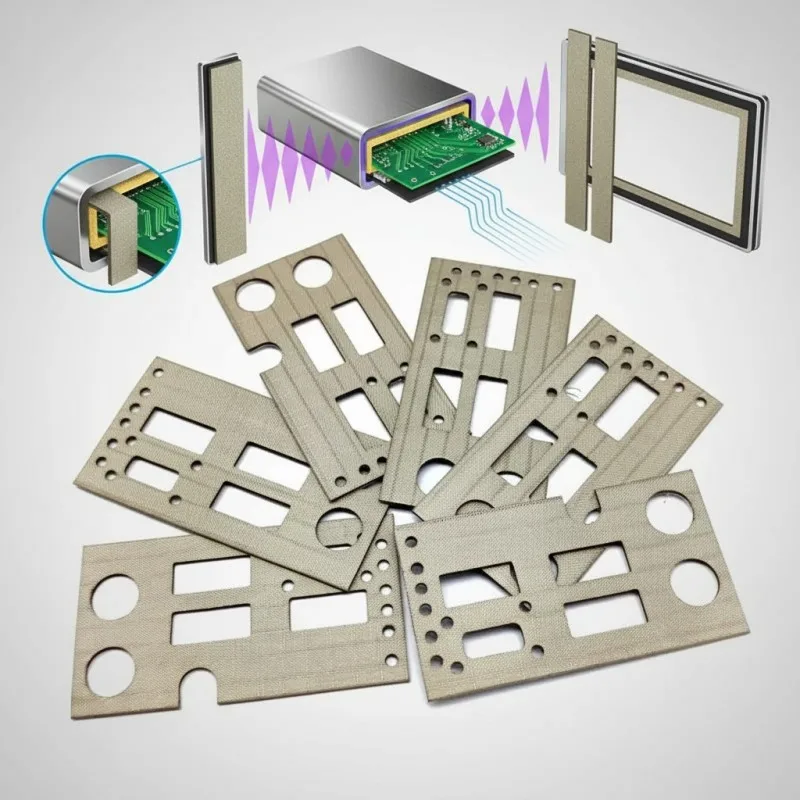 Conductive Fabric Foam EMI RFI Shielding Gasket Self Adhesive for Electronic Enclosure Grounding and Sealing