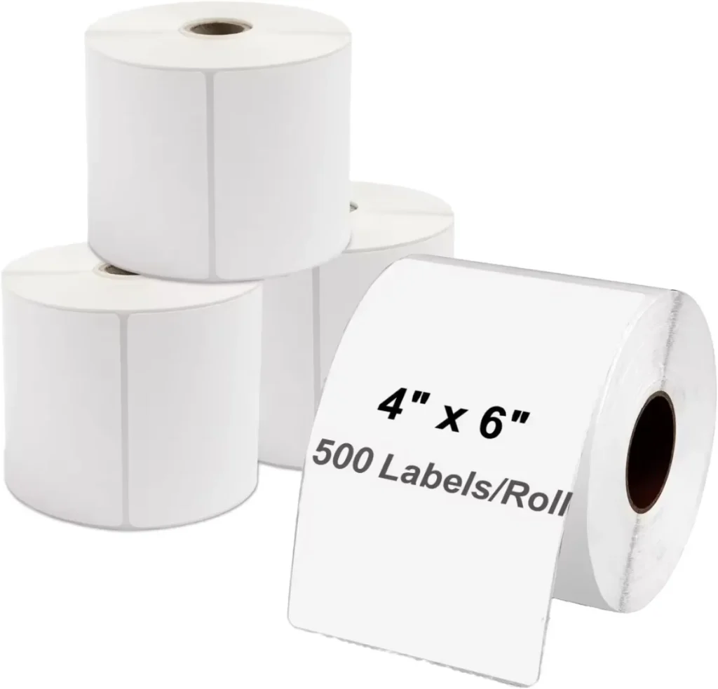 Direct Thermal 4x6 Self-Adhesive Paper Label Free Sample 500/Roll Shipping Label for Express Industries Packaging Labels