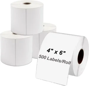 Direct Thermal 4x6 Self-Adhesive Paper Label Free Sample 500/Roll Shipping Label for Express Industries Packaging Labels