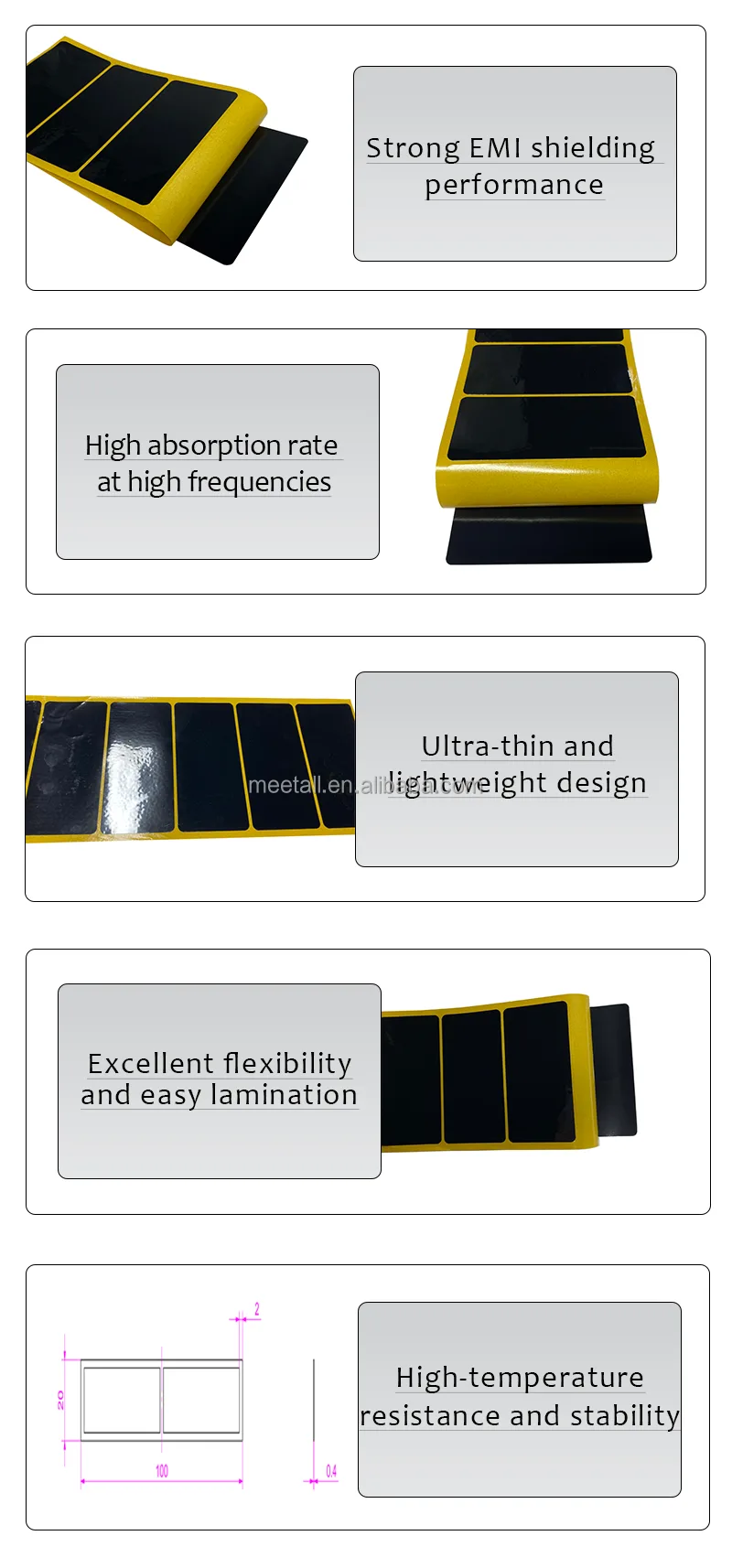 HP-150 EMI RF Absorbing Sheet for PCB Modules detail 1