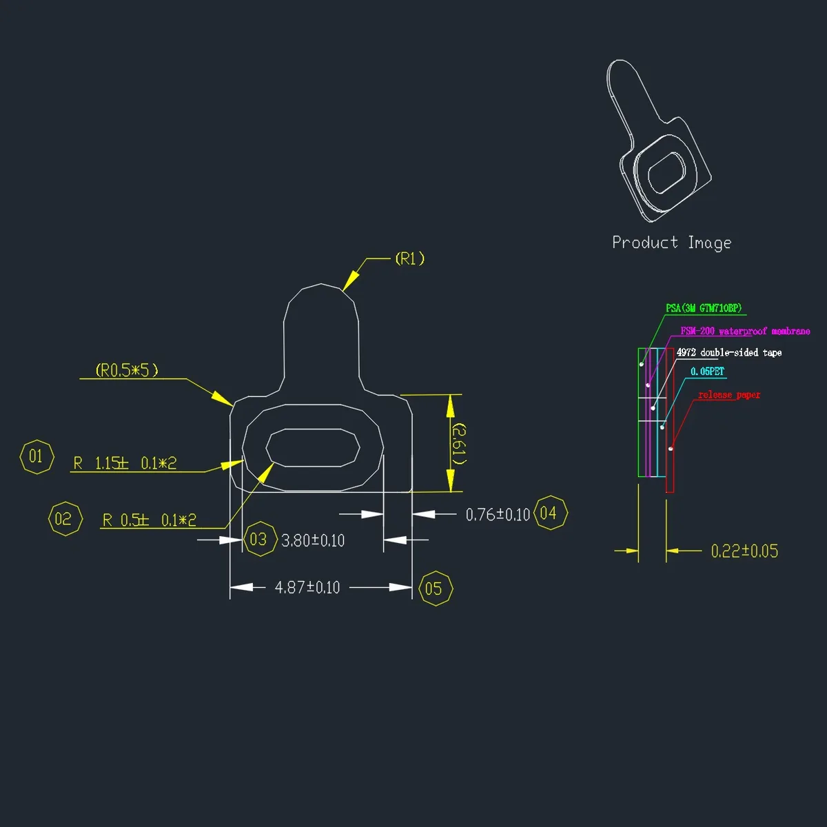 FSM-200 IP67 IP68 Acoustic Membrane for Smartphones, Earbuds and Speakers detail 2