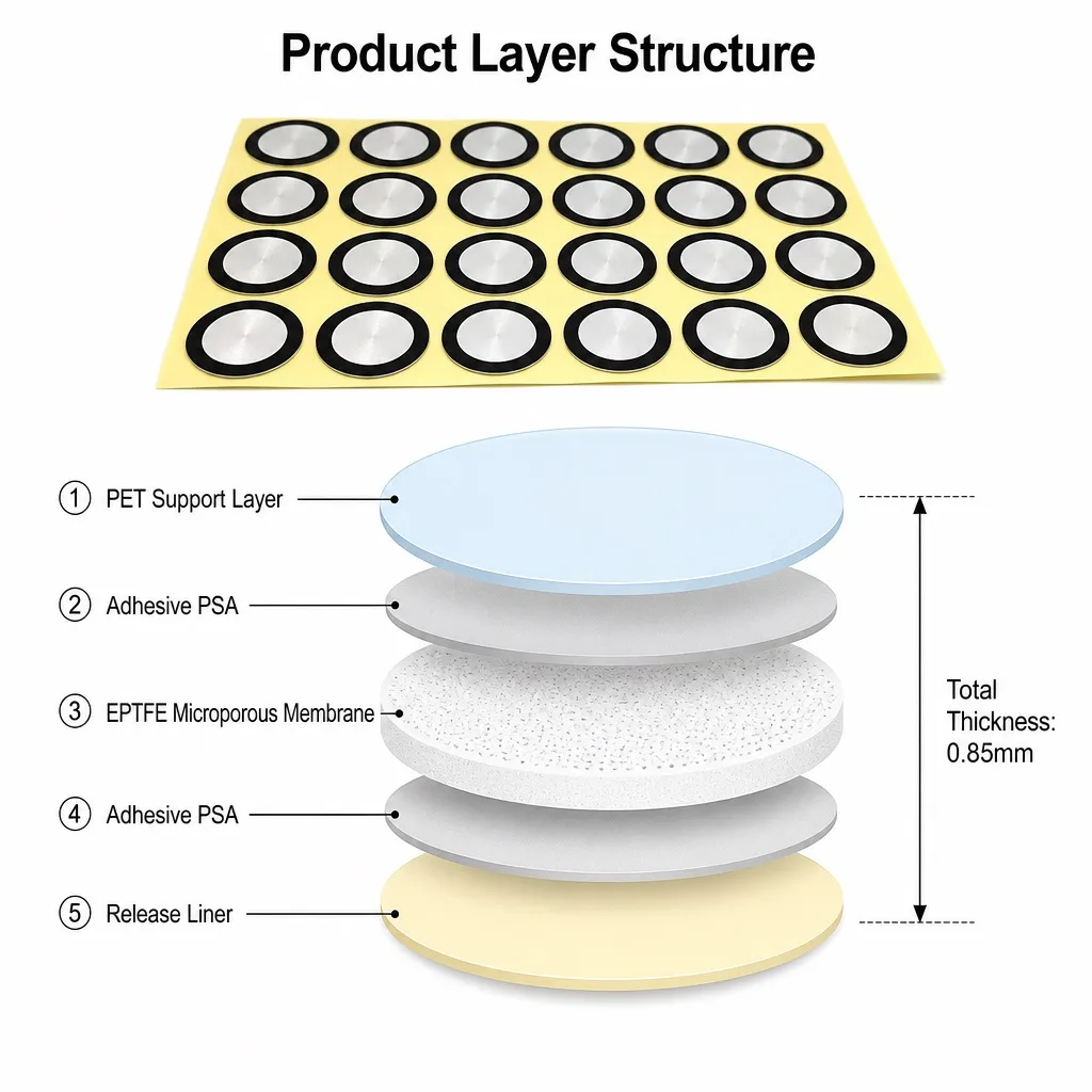 FSM-7010B IP67 IP68 Hydrophobic EPTFE Vent for Sensors detail 2
