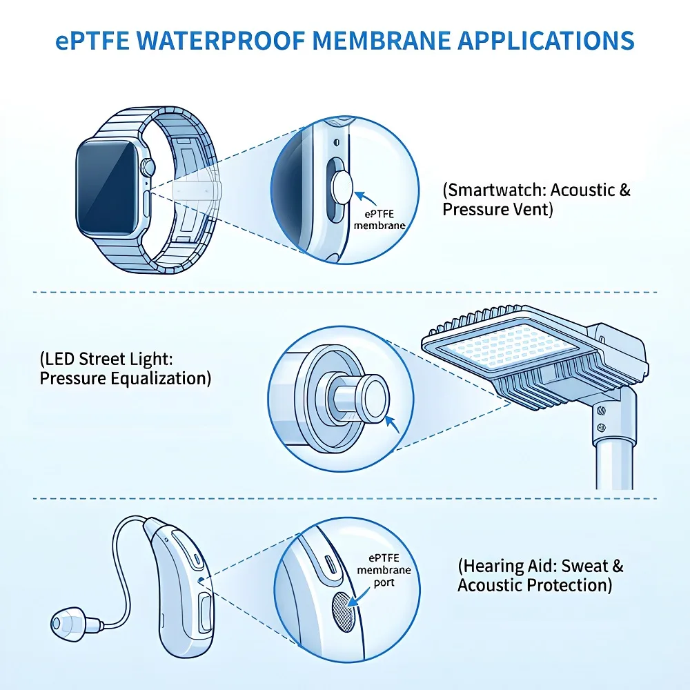 FSM-710 IP68 EPTFE Acoustic Sticker for Wearable Electronics detail 1