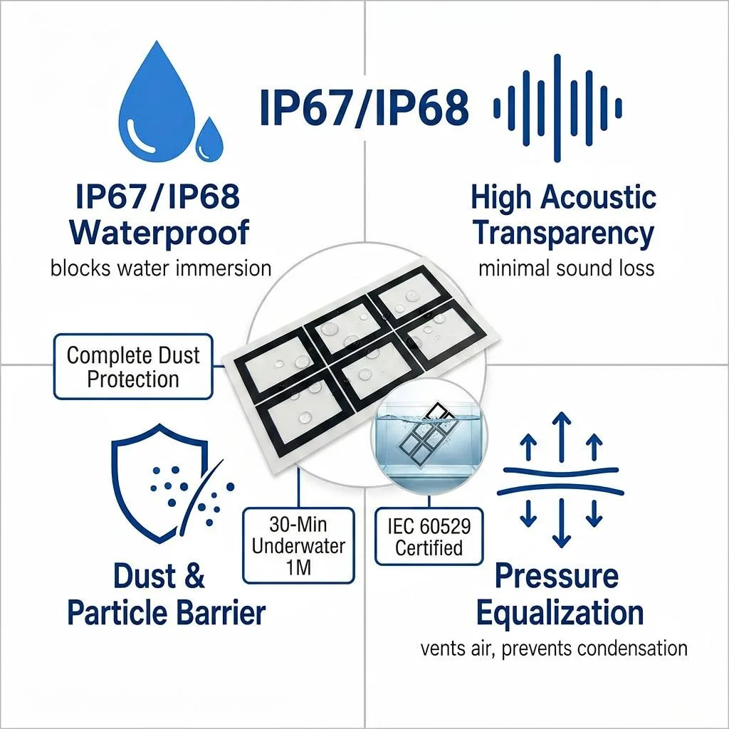 FSM-710W IP68 EPTFE Vent Patch for Speaker and Microphone Protection detail 5