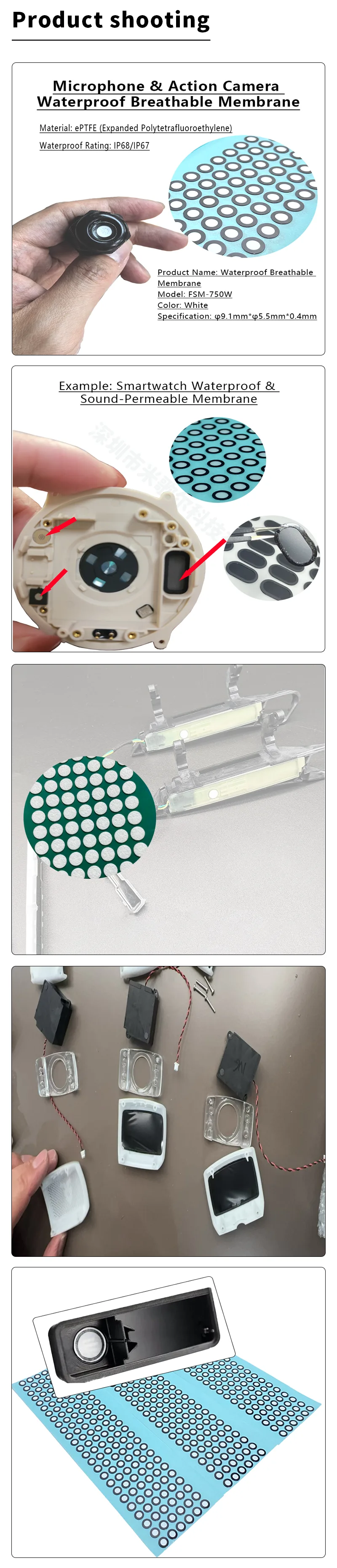 FSM-750W IP67 High-Temperature PTFE Membrane for Digital Signage detail 2