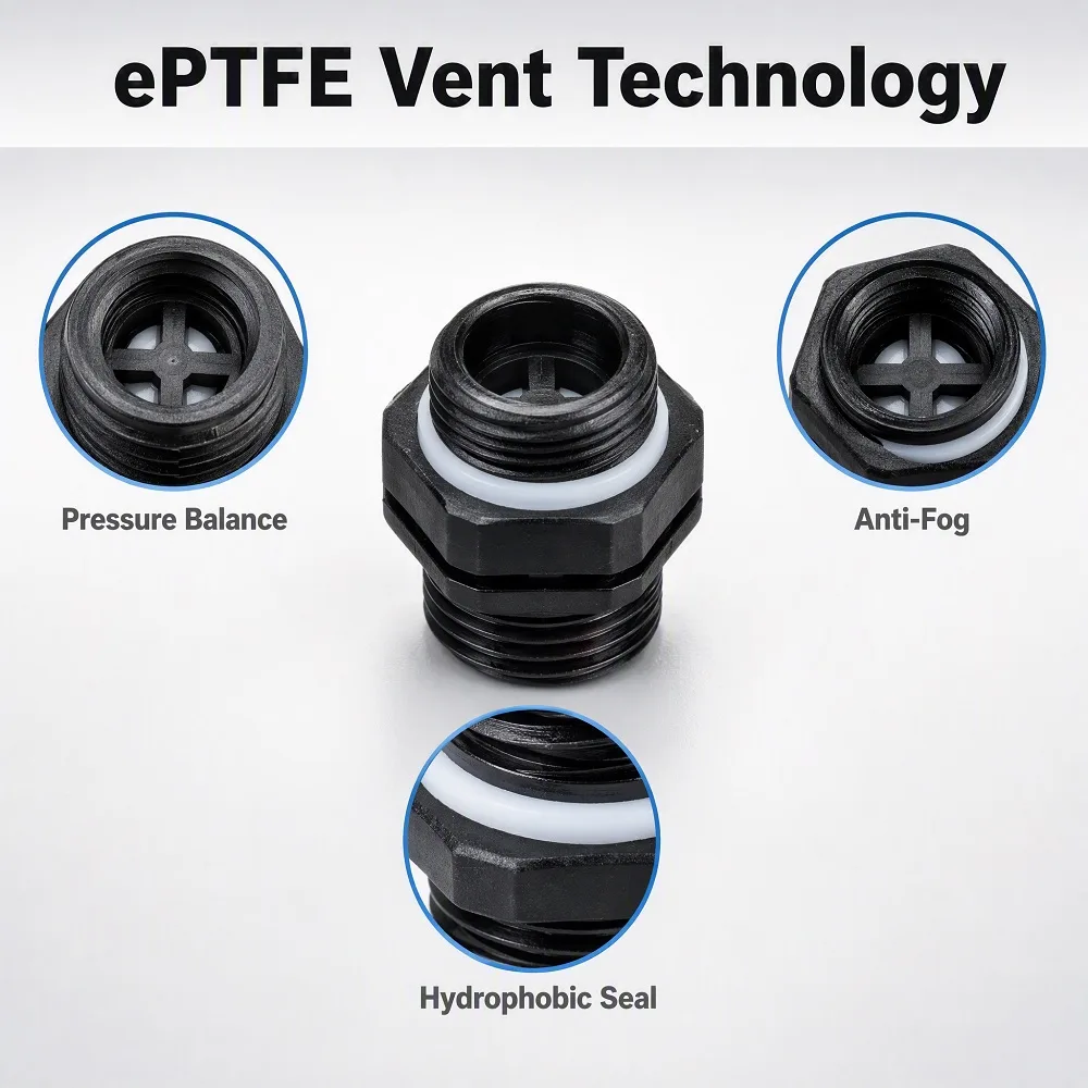 MGR-WBV16 M16 Vent Plug, PA66 Shell, EPTFE Film, Headlight Pressure Relief detail 2