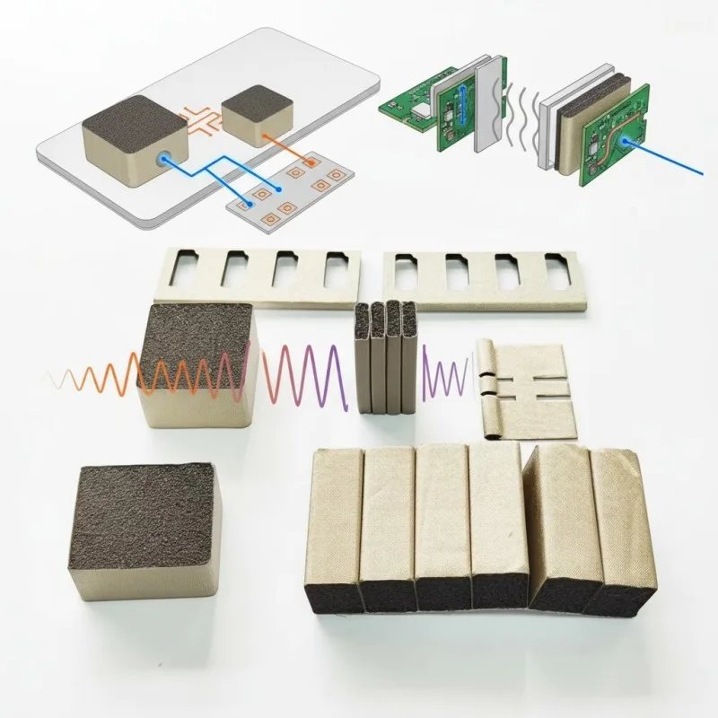 Nickel Copper Plated Conductive Foam Flexible EMI Shielding Pad for PCB Circuit Board Gap Sealing