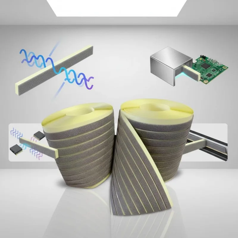 RoHS Compliant Conductive Fabric Foam EMI Shielding Sponge for Electronic Equipment Vibration Damping
