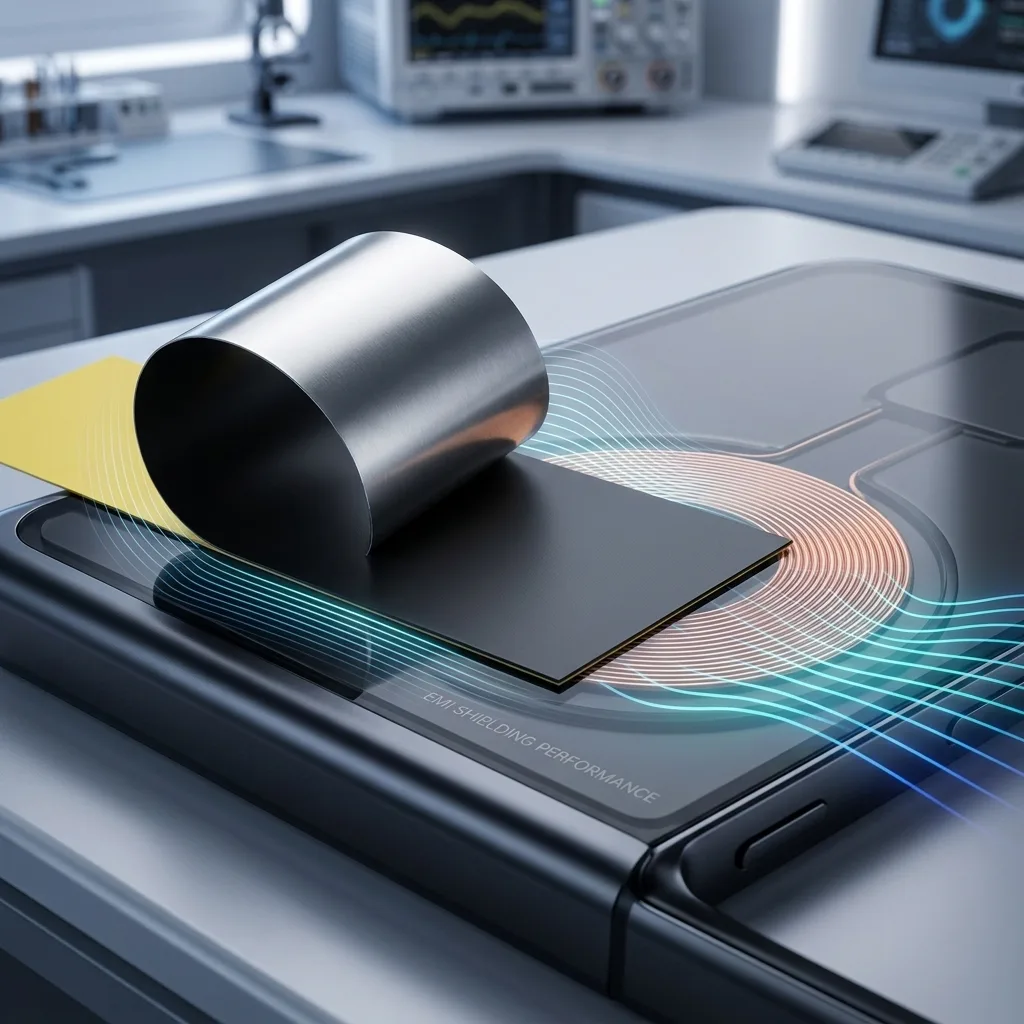 Single Side Adhesive Coated FeSiBCuNb Nanocrystalline Material Low Frequency Magnetic Barrier for Smart Watch Charging
