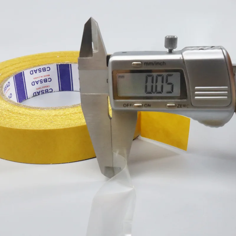 Ultra-Thin 0.05 Thick Yellow PET Transparent Double-Sided Tape High Temperature Resistant Acrylic Adhesive High Visibility photo 4