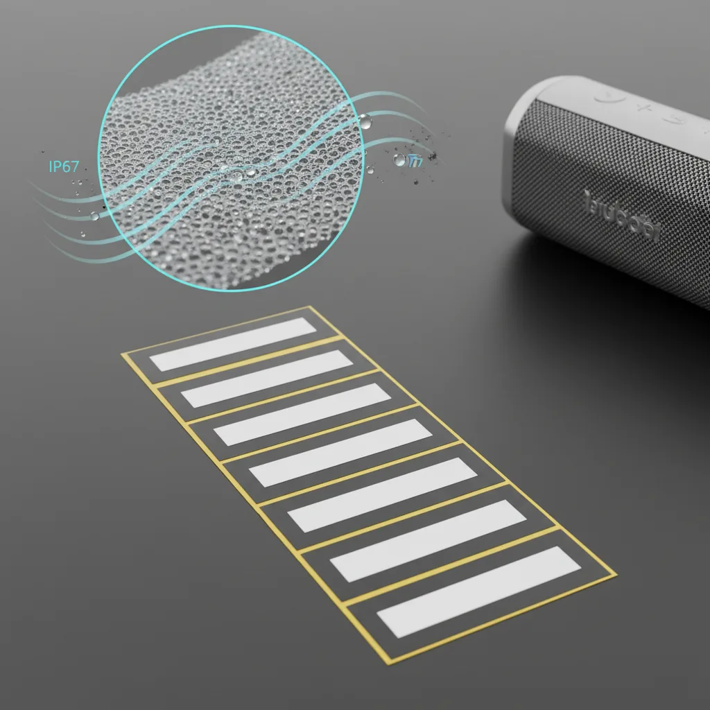 Waterproof Breathable Acoustic EPTFE Film IP67 Sound Transmission Vent Sticker for Smart Wearable Devices